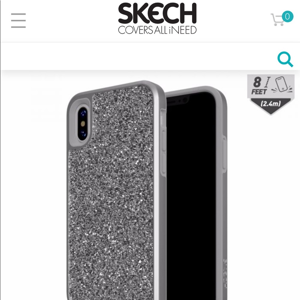 SKECH Silver Glitter IPhone X Case